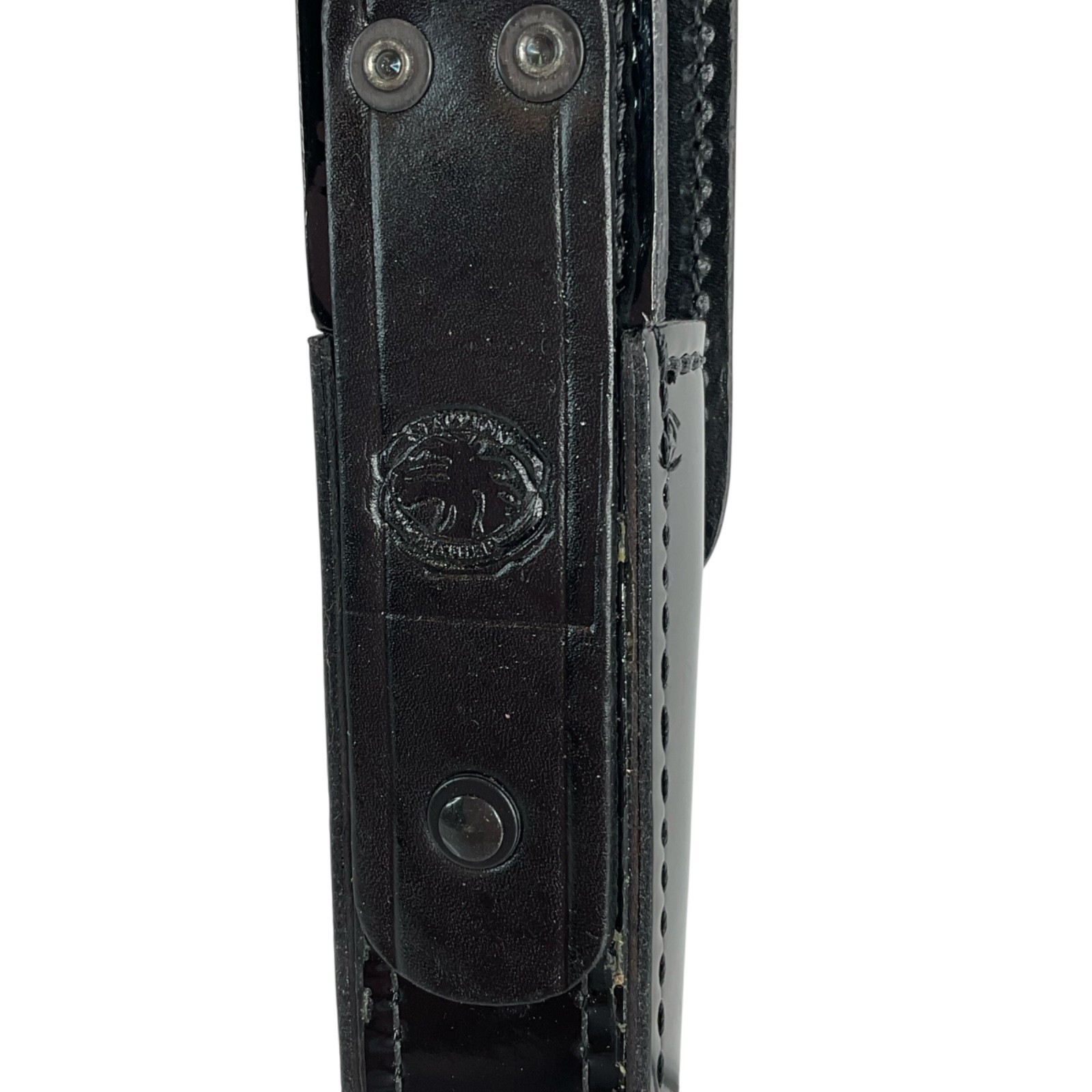 Stallion Flashlight Holder Leather Covered Gloss Black SLD-3 Streamlight Stinger