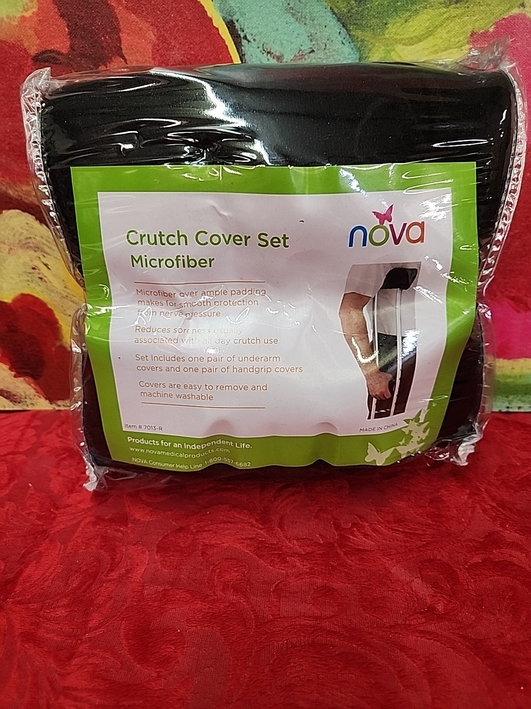 NOVA Microfiber Crutch Cover Set 1 Pr Underarm 1 Pr Handgrip Covers New In Pkg
