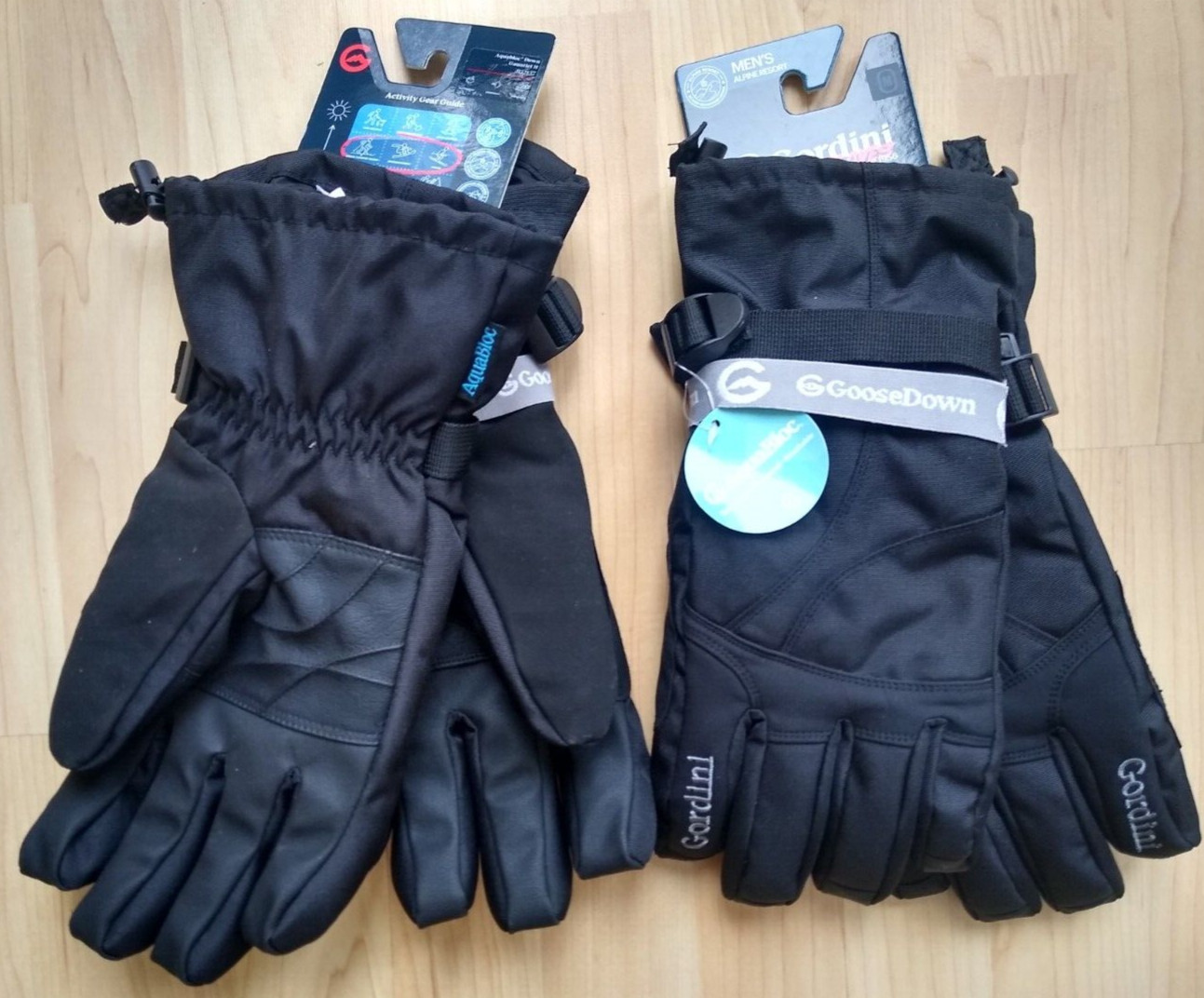 NWT Gordini Goose Down Very Warm Aquabloc Water Repellent Men's Gloves M L XL