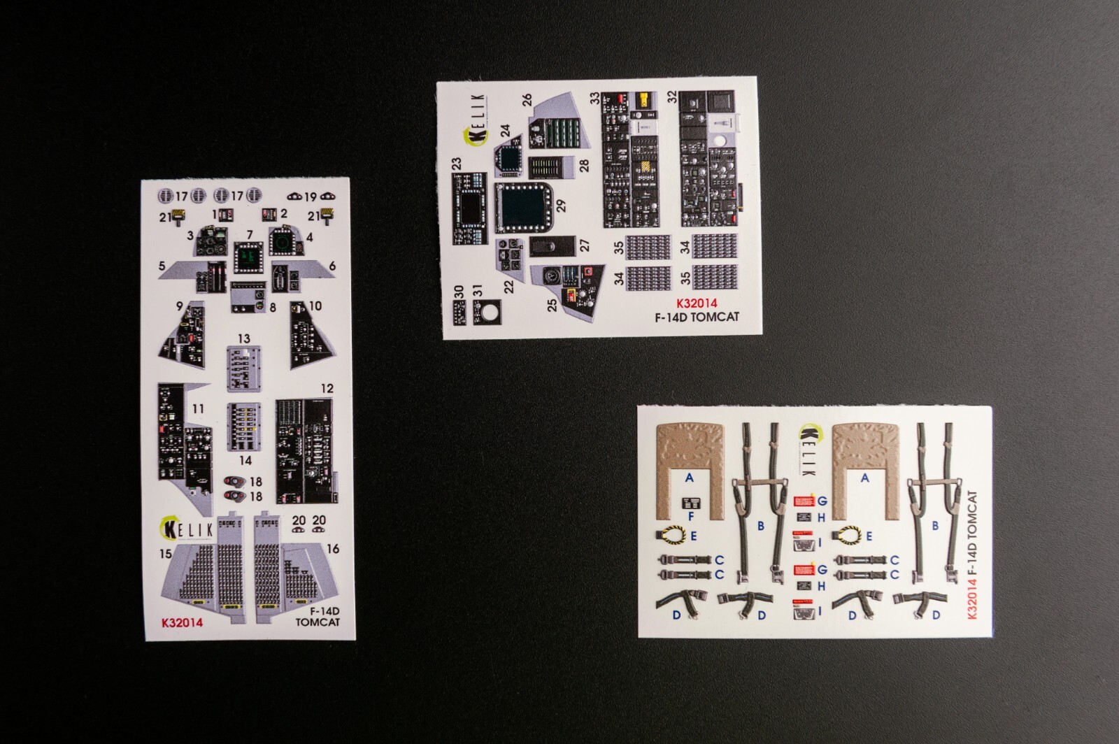 F-14D  Super Tomcat - Interior 3D Decal for Trumpeter kit 1/32 Kelik K32014