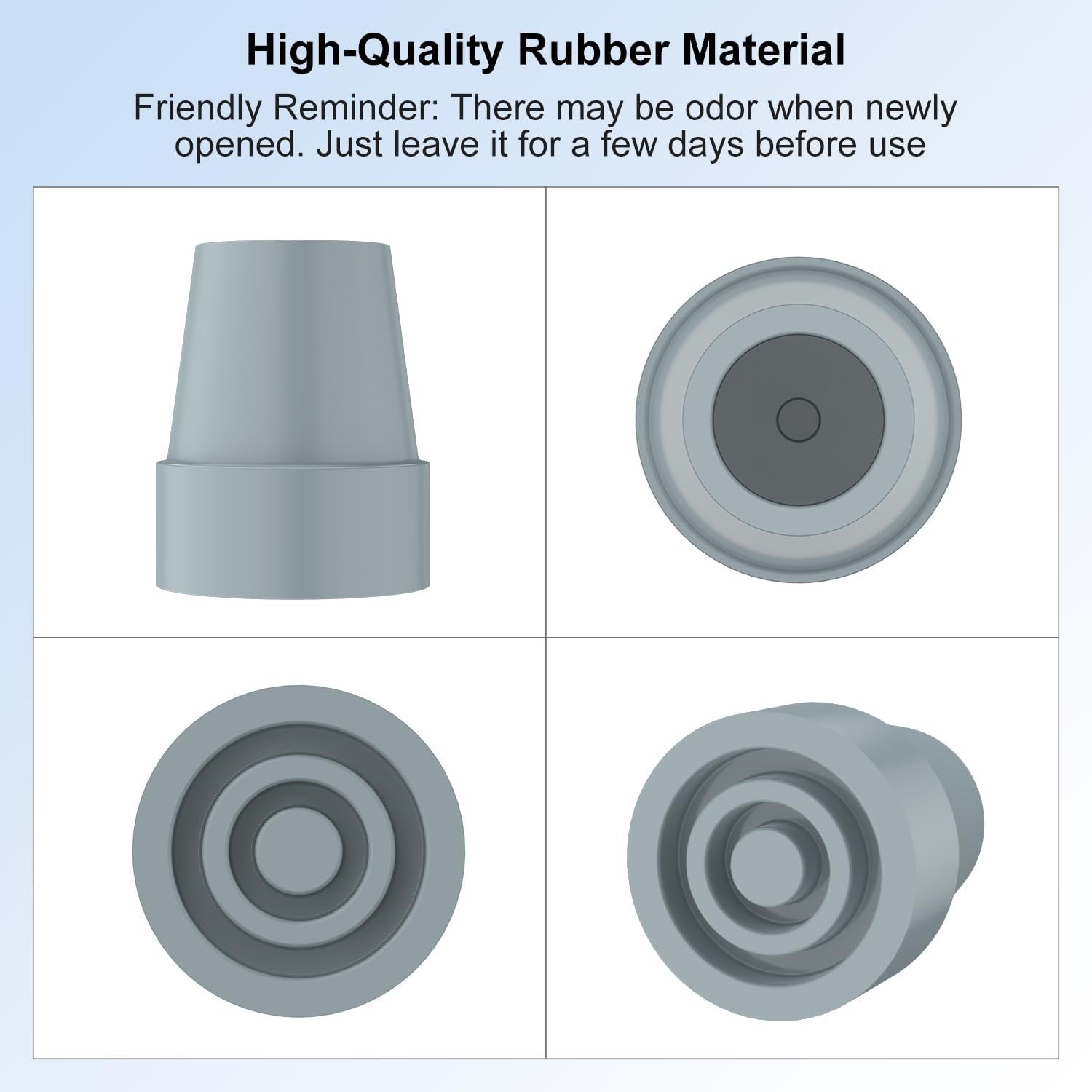 Walking Cane Tips (4-Pack), 3/4 Inch Heavy Duty Rubber Replacement ...