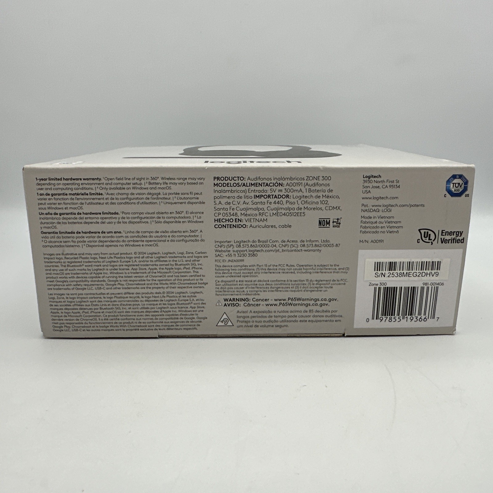 Logitech Zone 300 Wireless Bluetooth Headset PC , Mac, Chrome, Linux, iOS Black