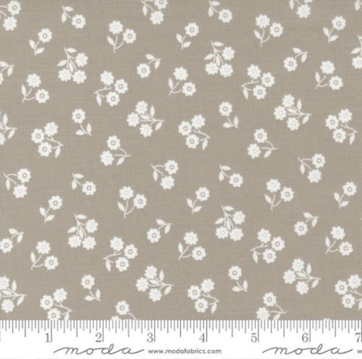Moda Fabric Country Rose By Lella Boutique Dainty Floral Taupe 1/2 Yd 5173-16