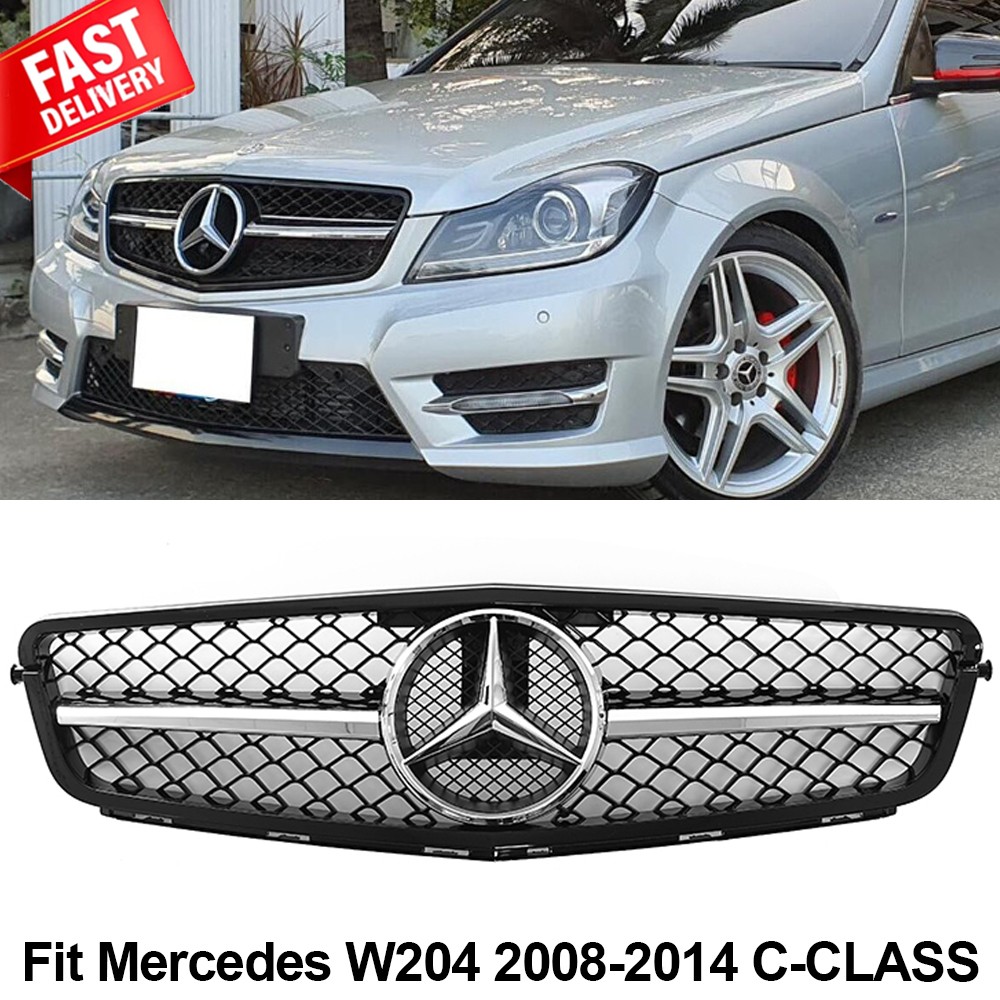 NEW For Mercedes Benz 2008-2014 W204 C250 C300 C350 Front Grille Grill W/Emblem