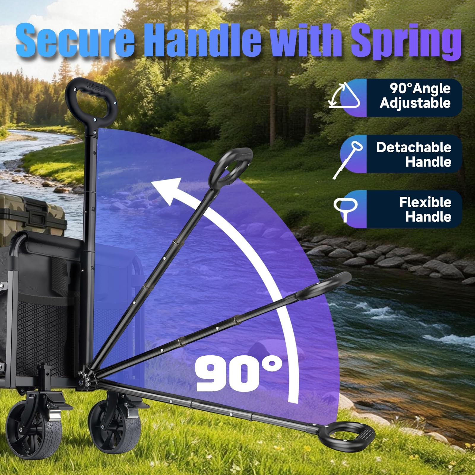 360LBS Collapsible Wagon Cart Foldable - Heavy Duty Portable Utility Folding ...