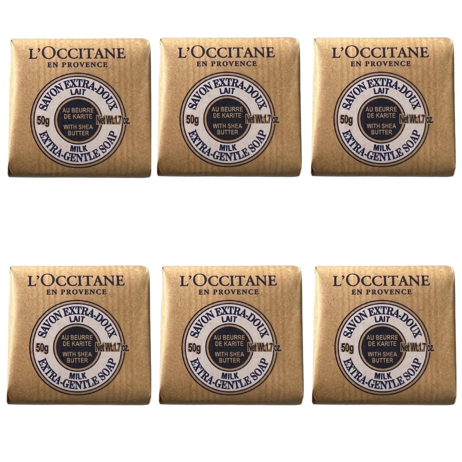 L'Occitane Shea Butter Extra Gentle Milk Soap 1.7oz/50g 6 Pack