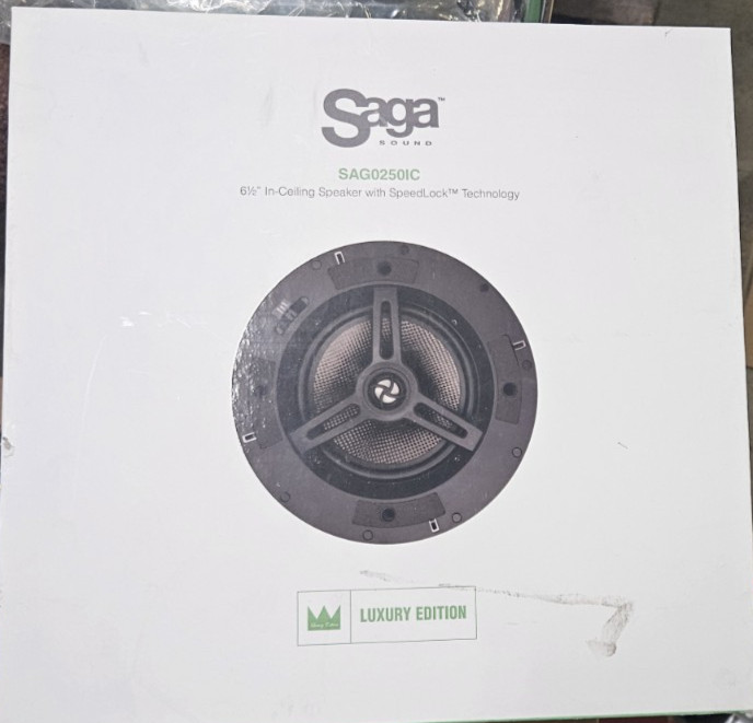 Saga Sound SAG0250IC 6½” In-Ceiling Speaker with SpeedLock Technology