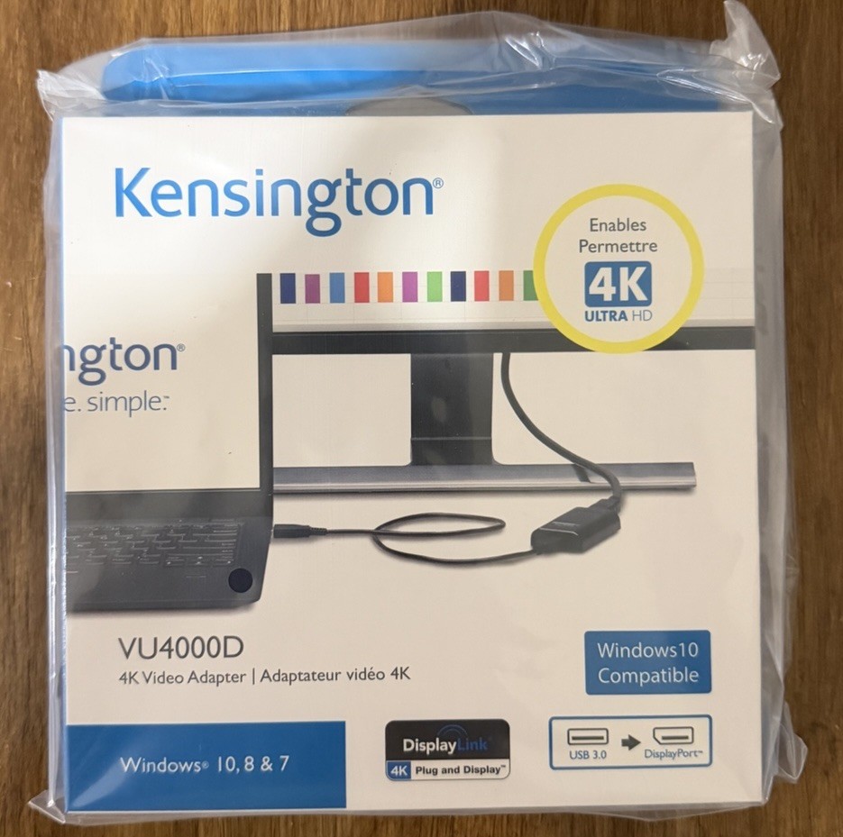 Kensington VU4000D 4K Video Adapter with USB 3 To DP (K33989WW)