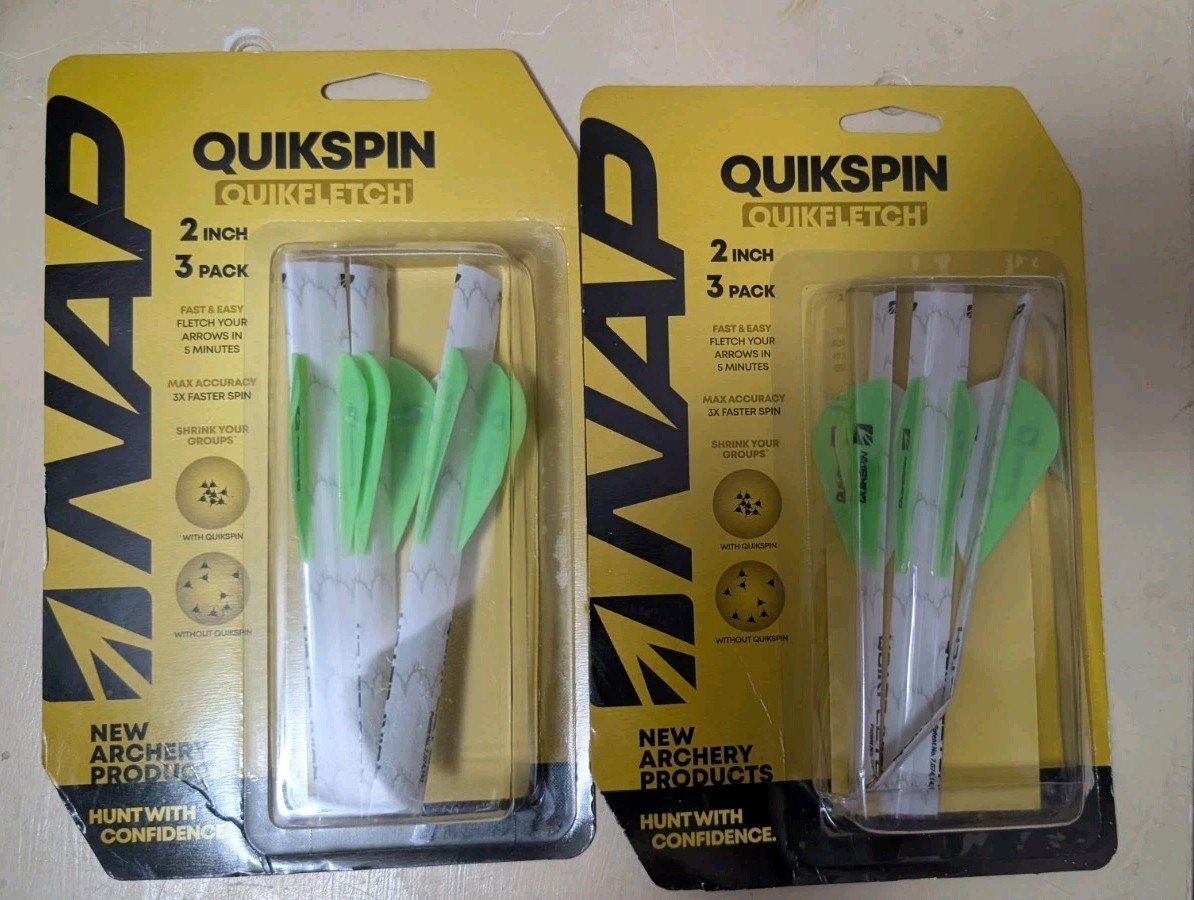 NAP Quikfletch Quickspin 2 in (3 Pack NAP-60-635W ) 2 Pack New in Packaging