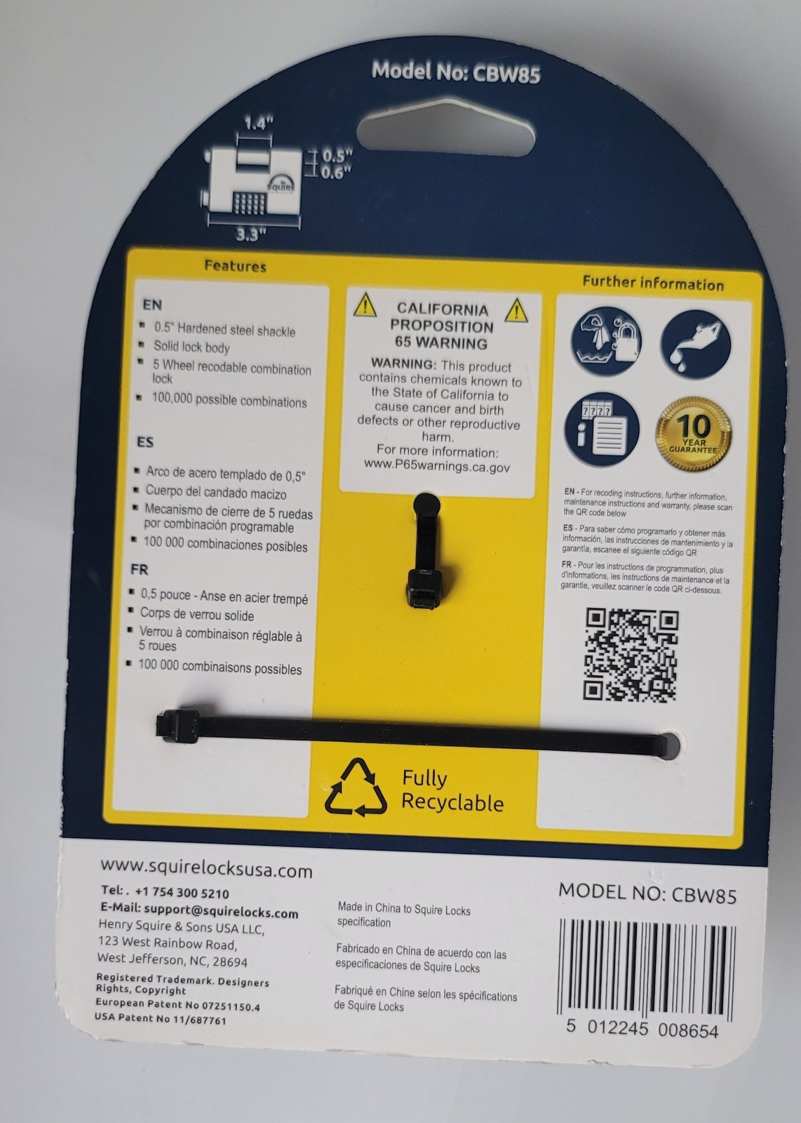 Combination Lock Squire Pro Plus Cbw85