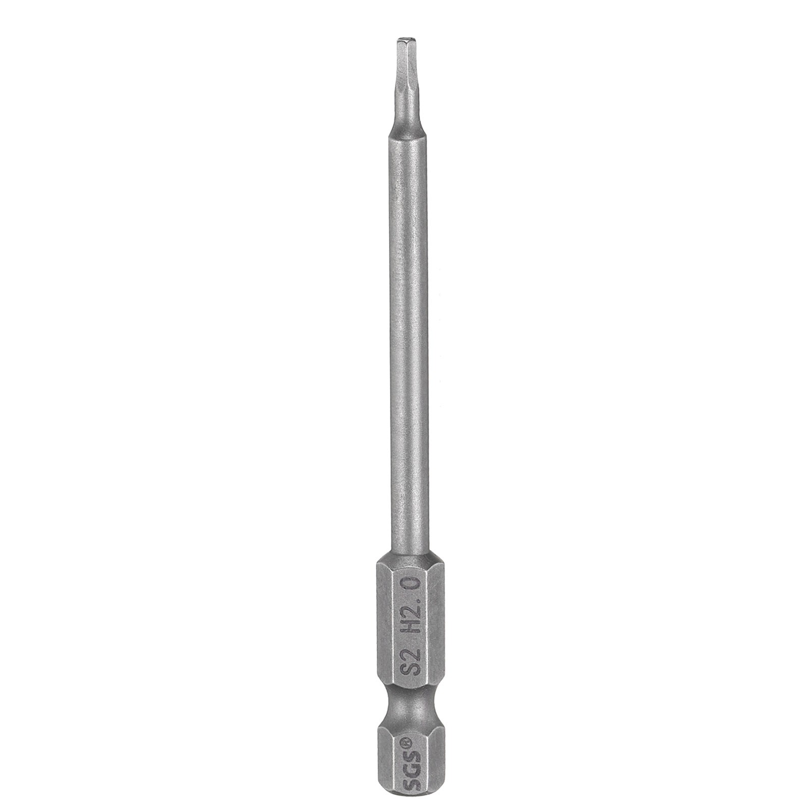 H2.0 Hex Head Drill Bit Wrench 2mm Flat Tip 1/4" Shank 100mm Long Magnetic