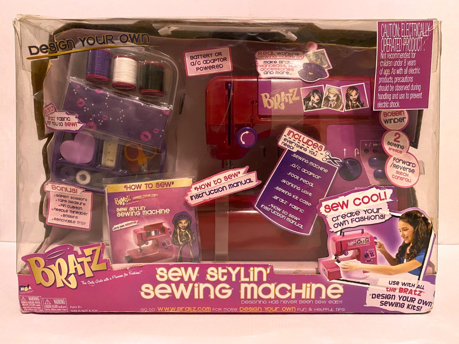FIRST EDITION Bratz Sew Stylin’ Sewing Machine 2007 RARE, VINTAGE, UNOPENED BOX