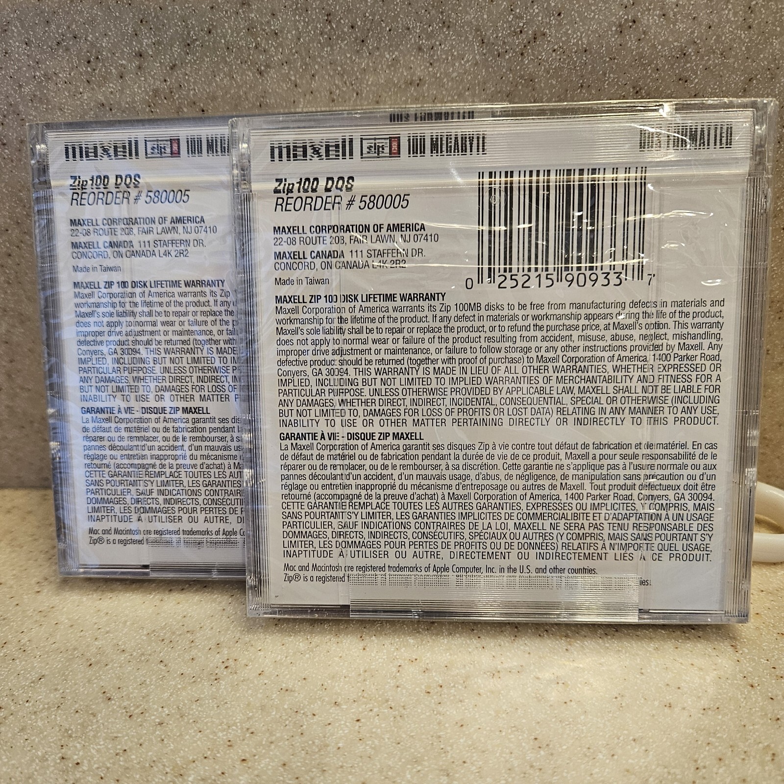 Maxell Zip Disk 100MB Storage Lot of 2 - Factory Sealed NEW