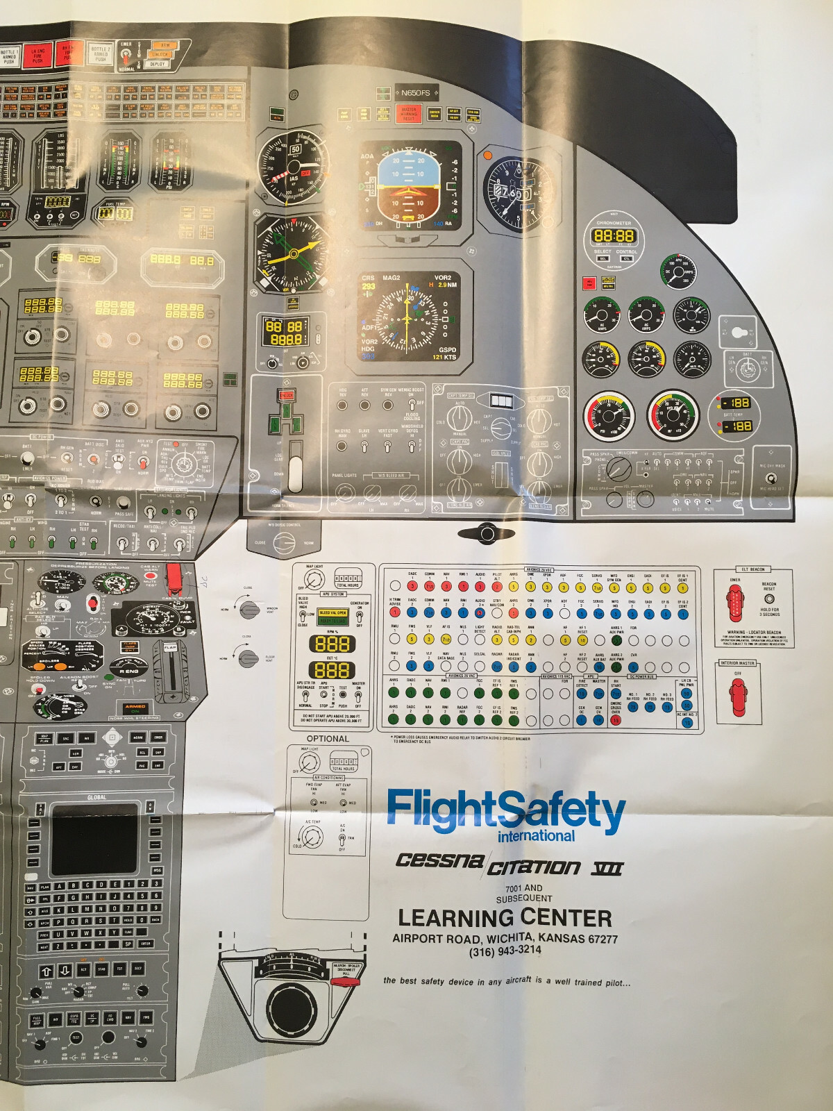 FlightSafety Citation VII Instrument Panel Poster