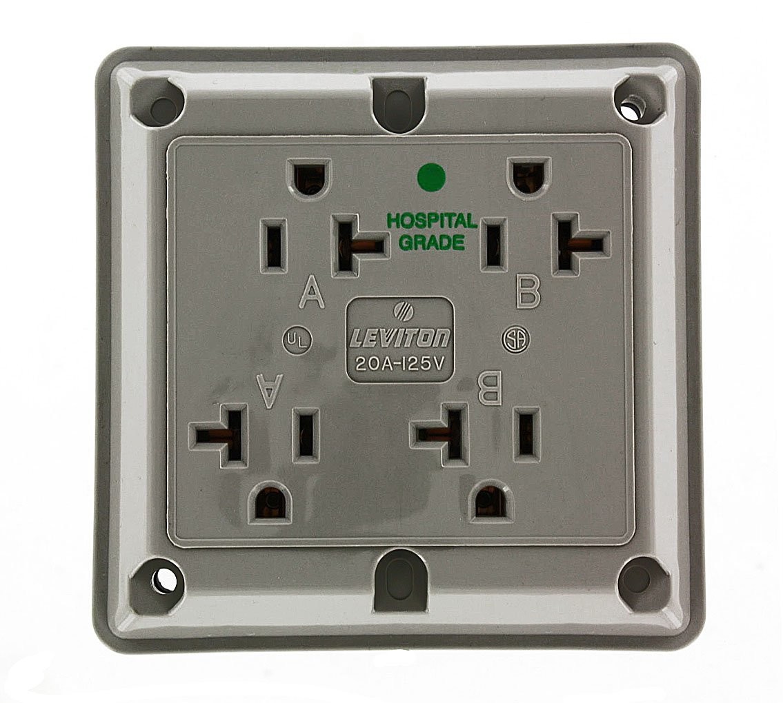 Leviton 20 Amp, 125 Volt, Industrial Series Extra Heavy Duty Hospital Grade, ...