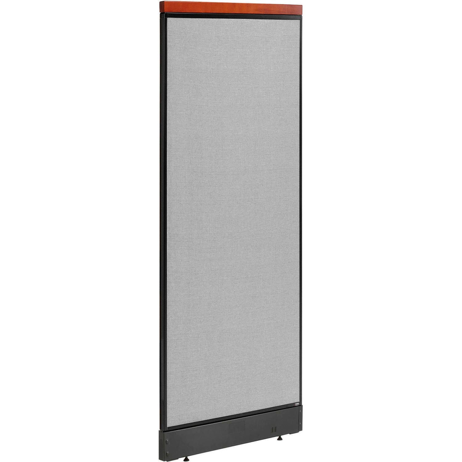 24-1/4"W x 65-1/2"H Deluxe Office Partition Panel with Pass Thru Cable Gray