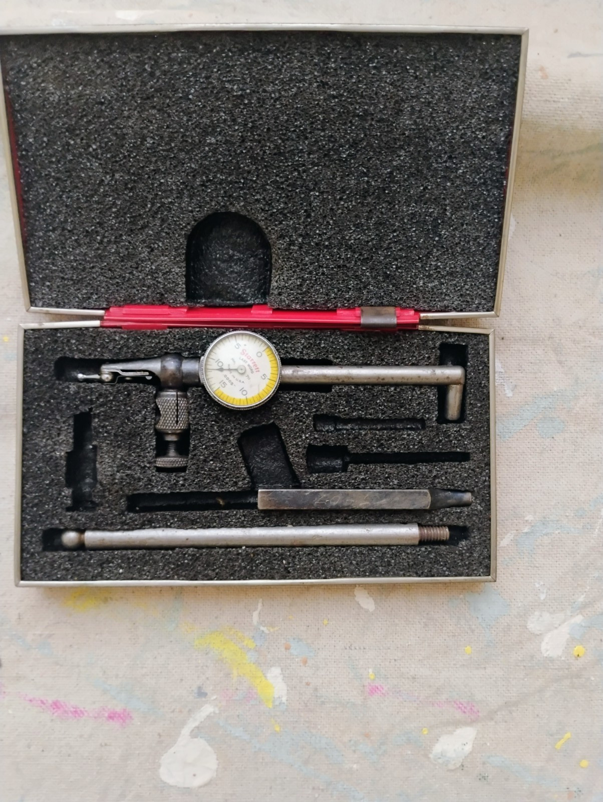 Starrett No. 711 Last Word Dial Test Indicator 0.0005" Set w/Case Attachments