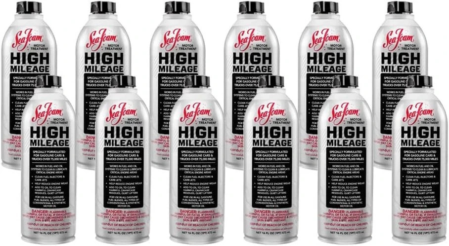 Sea Foam HM16 High Mileage Motor Treatment 16 oz Fuel Additive Can - Pack of 12