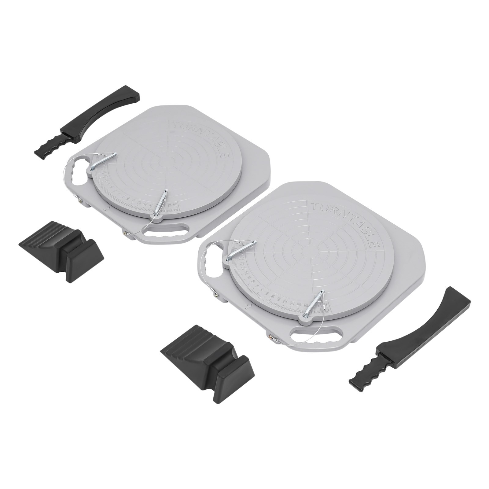 2pcs Front End Wheel Alignment Turntable Plate 360° Rotating Plate Table