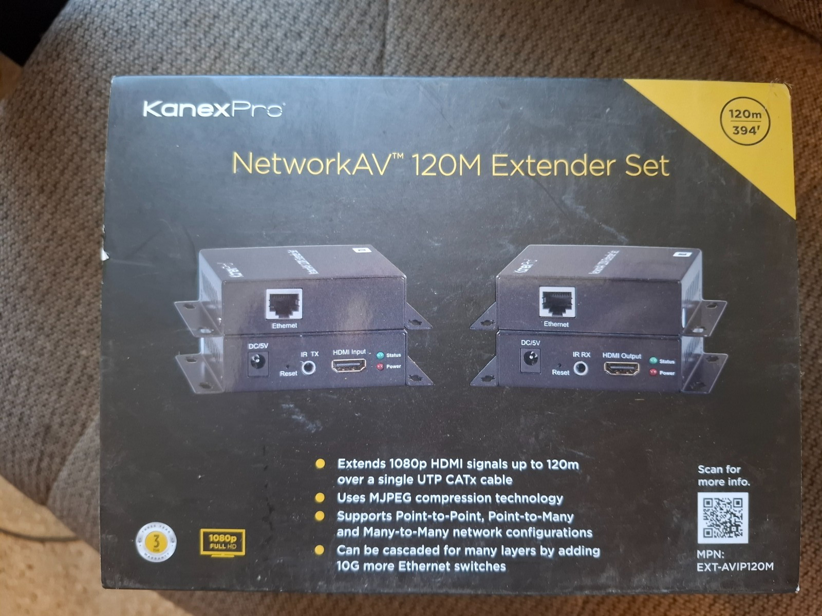 KanexPro NetworkAV™ HDMI over IP Encoder/Decoder Kit — 120M 1080p