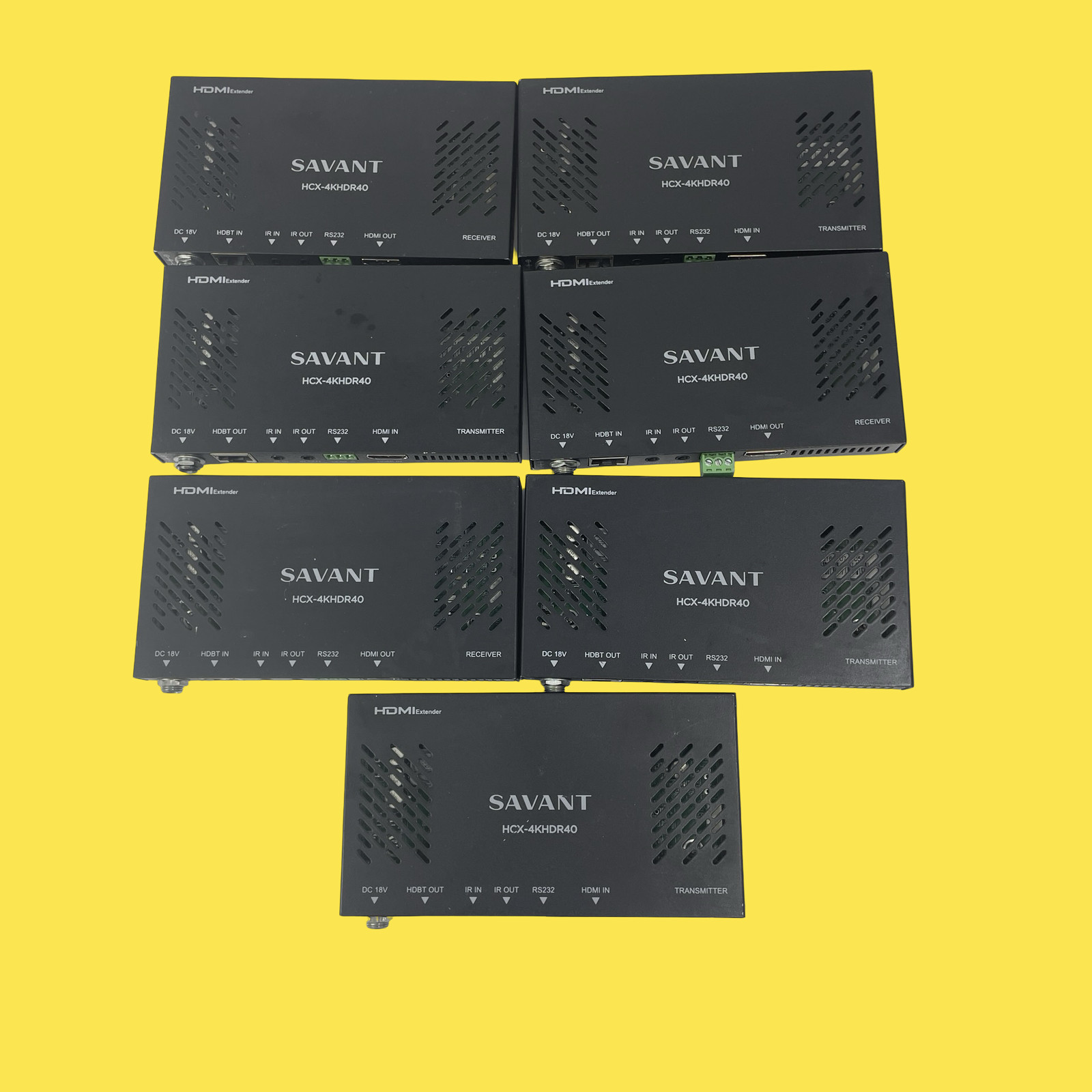 LOT OF 7 SAVANT HCX-4KHDR40-00 HDMI Extender Transmitter #L4567 (AR)