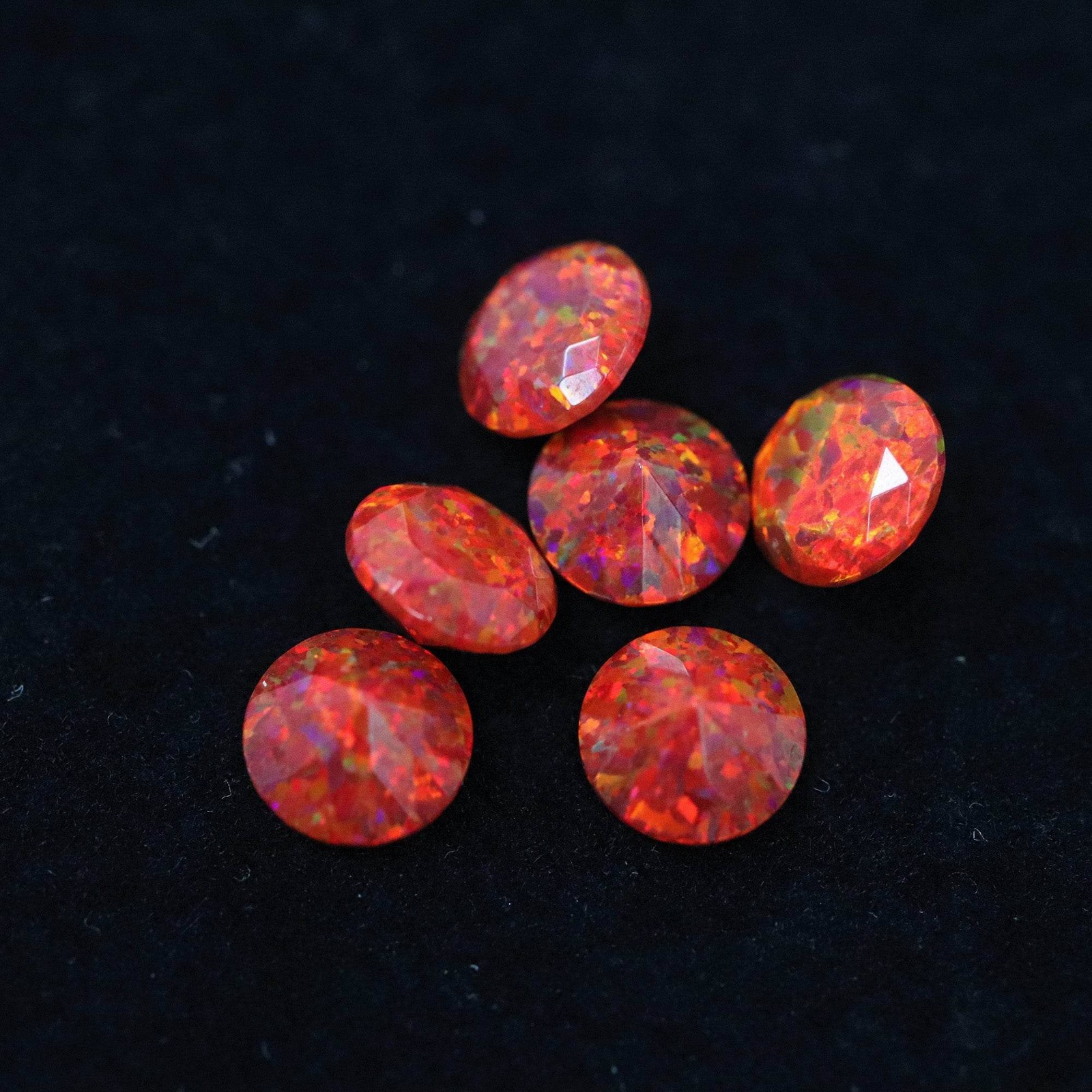 Ruby Red Diamond Cut Faceted Astral Opal™ Gems