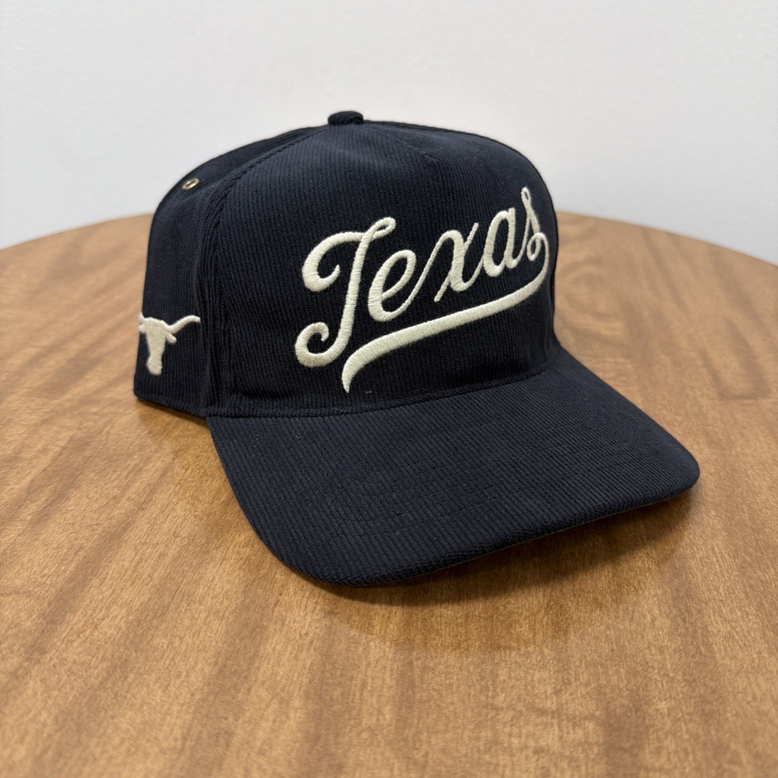 47 Brand Hitch Texas Longhorns Corduroy Script Strapback Hat NCAA Hook em horns