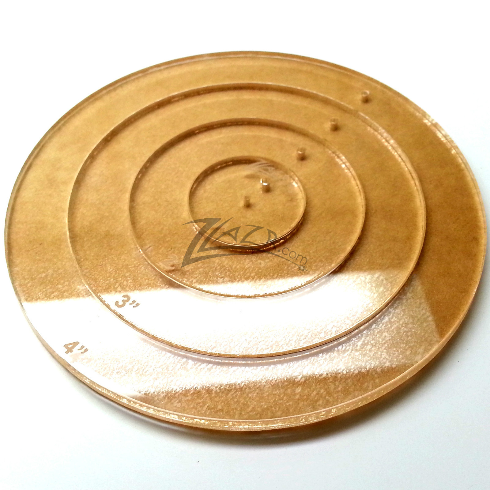 1",2",3",4" x 1/8" Thick Nested Circle Template Acrylic Plastic Stencil Quilting