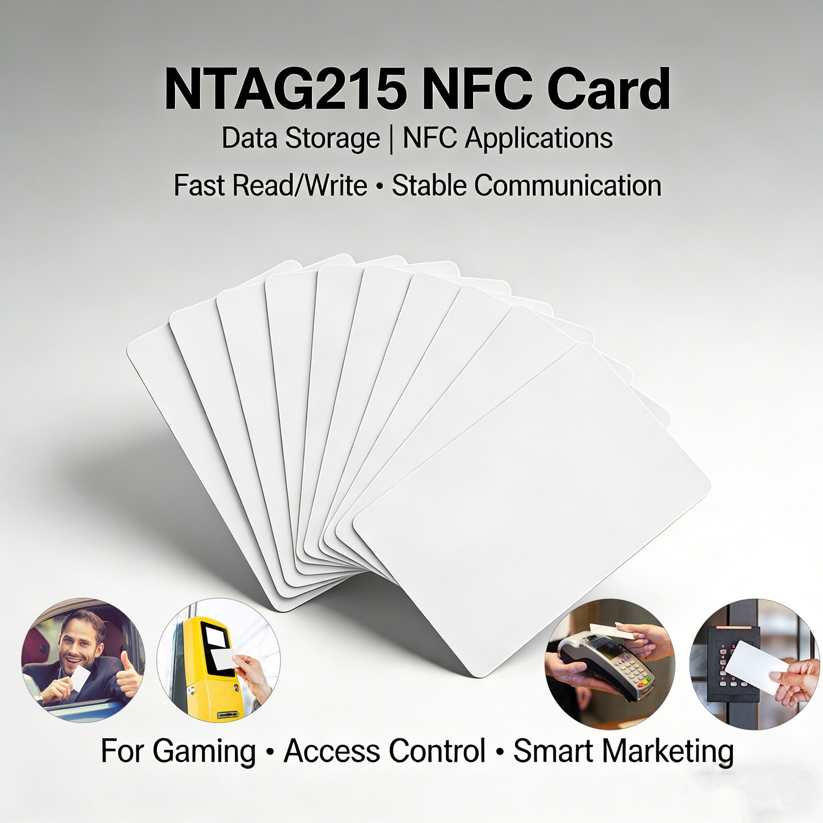 LOT 5-100PCS NTAG215 Blank NFC Cards Tags PVC Waterproof NFC Tags RFID