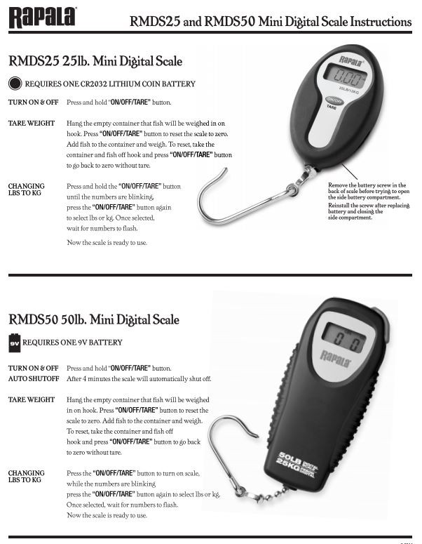 Rapala RMDS 50 Mini Digital Scale 50 LB. NIP