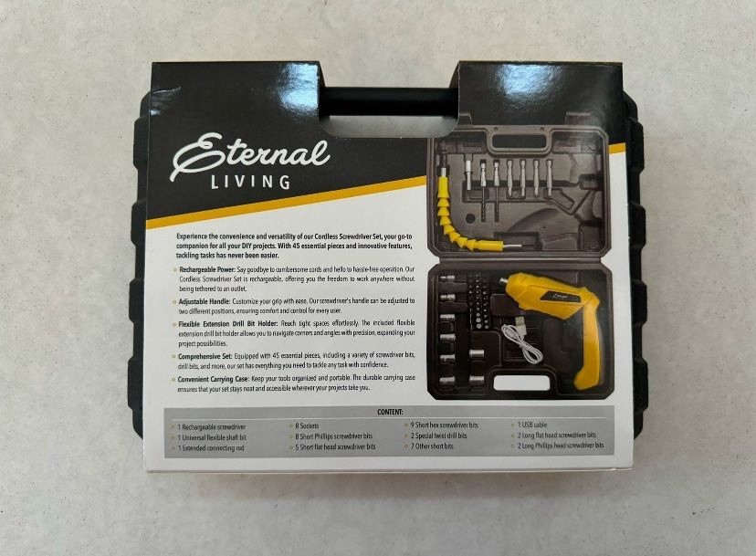 45 Piece Wireless Electric Screwdriver accessory set - Eternal Living