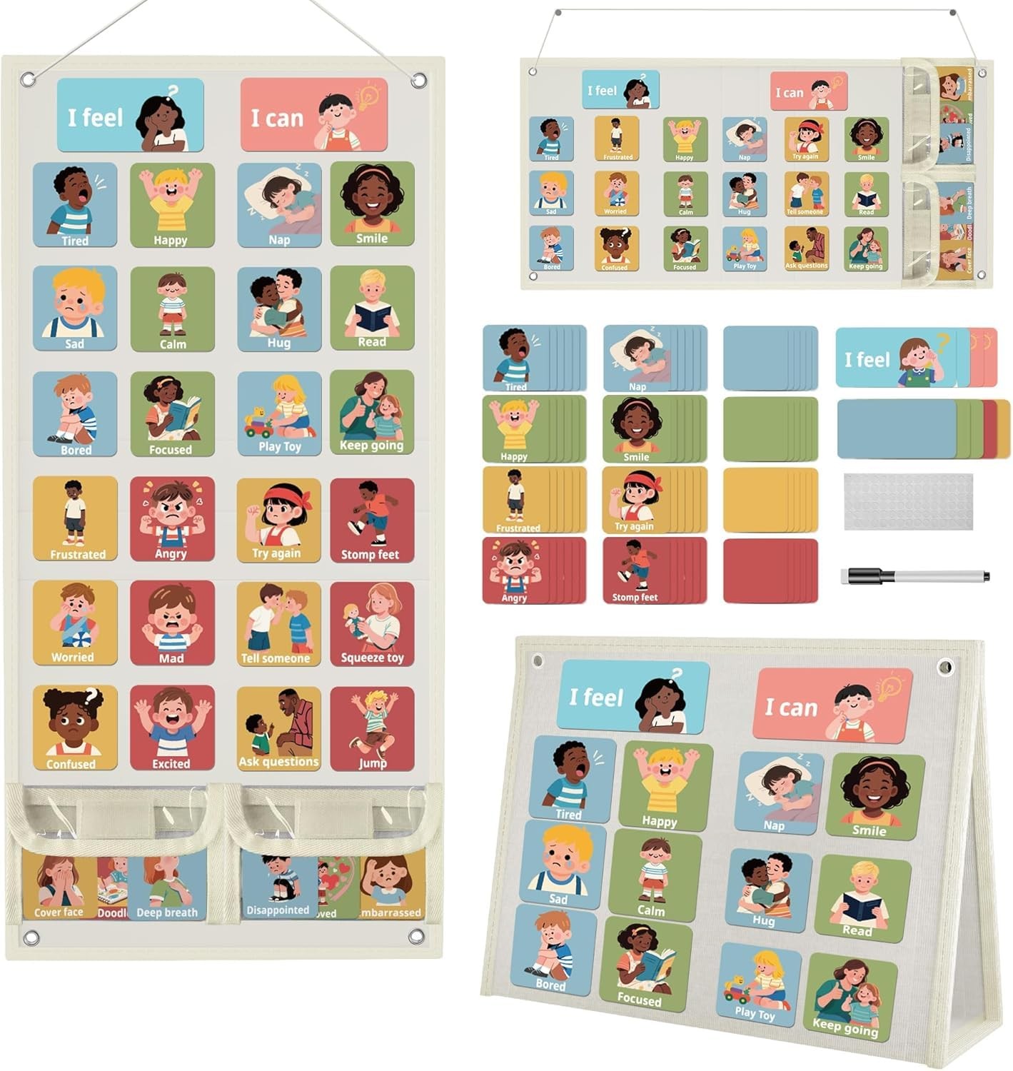 White Feelings Pocket Chart Classroom Emotions Learning Autism Essentials