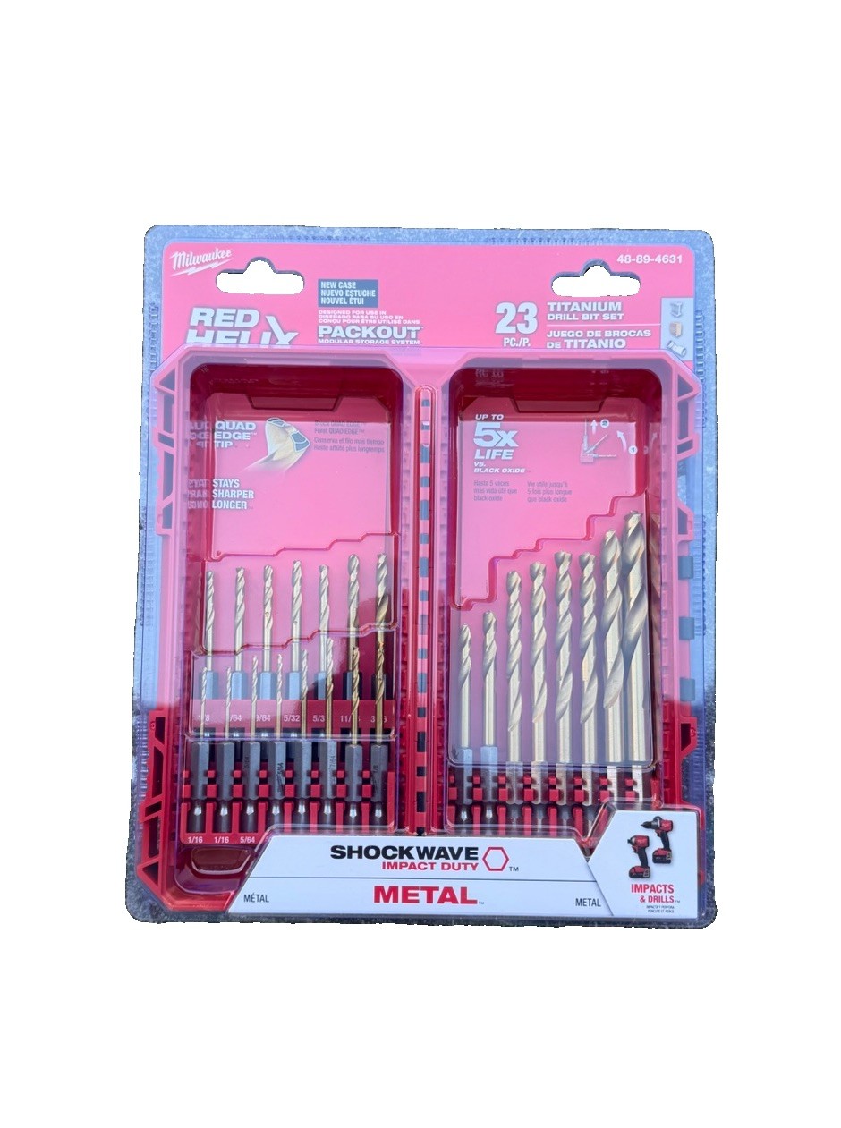 NEW Milwaukee Shockwave 23-Pc Titanium Drill Bit Set 48-89-4631