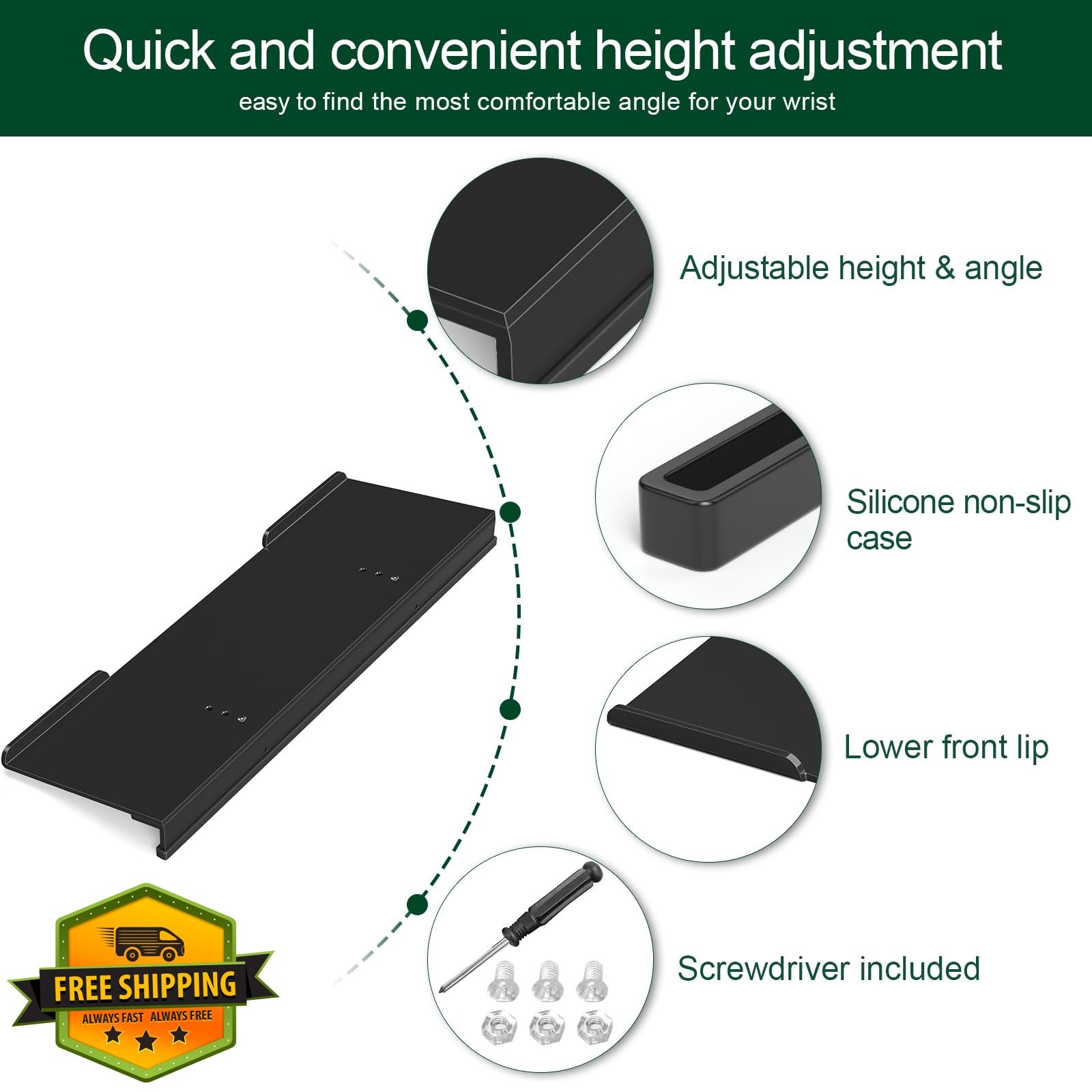 KEENWEGO Black Keyboard Stand Adjustable