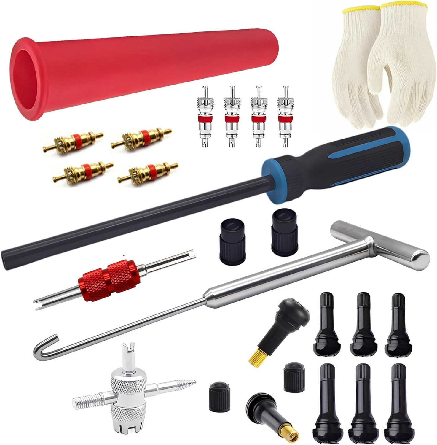Tire Valve Stem Removal Tool with Heavy Duty Hook & Longer Puller | Brass Stem &