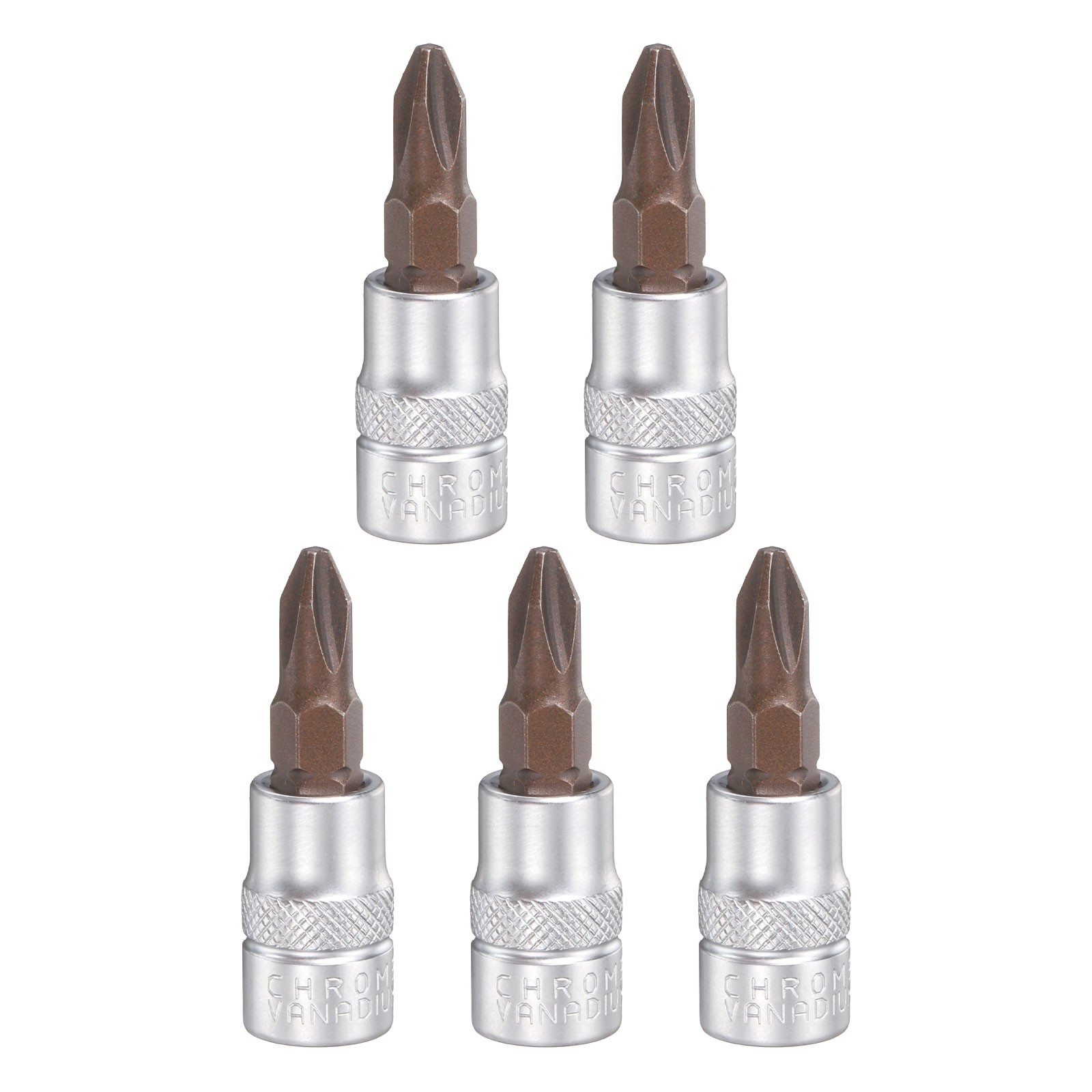 5pcs PH2 Phillips Bit Socket 1/4" Square Drive Metric Extension Impact Bit Red