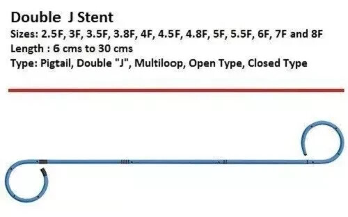 DJ stent with pusher urology 6Fr 26cm 100 pieces Double J