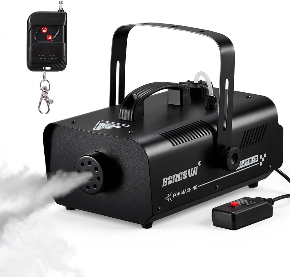 1000W Fog Machine with Timer, Wireless Remote, and Manual Control - Ideal for H