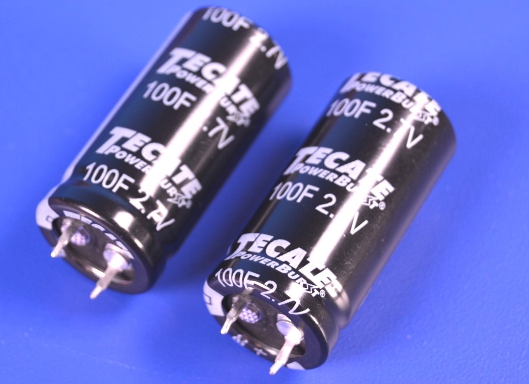 2 (Two) Tecate TPLH-100/22X45 PowerBurst 100F 2.7Vdc 10mOhm 54 Amps Max.