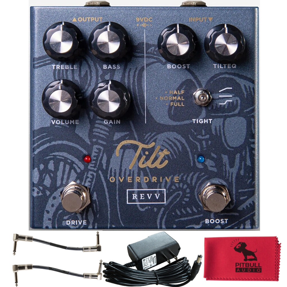 Revv Shawn Tubbs Tilt Pedal w/ Power Supply, Patch Cables & Pitbull Audio Cloth