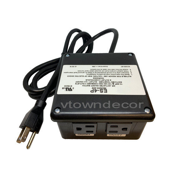 Control Power Box ES-4P Pedicure Spa Chair Drain Pump 3 Outlets 2 On/Off Switch