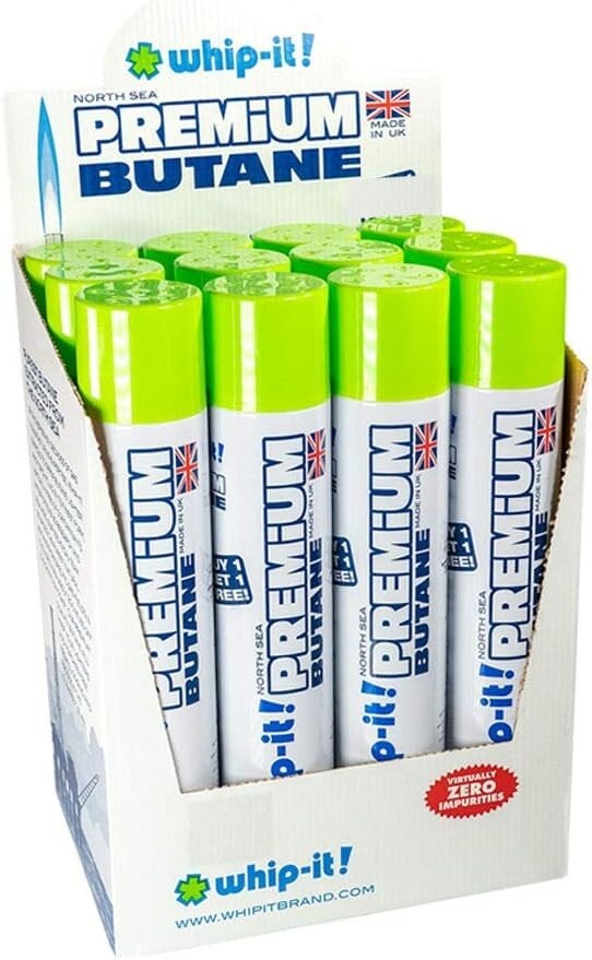 12 Whip it Premium Butane Zero Impurities 420ML Made in UK World's Purest Butane