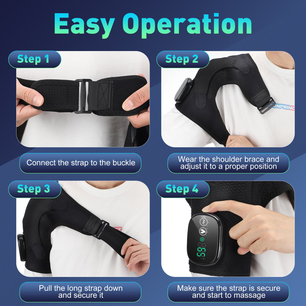 Electric Heated Shoulder Brace Massager Rotator Cuff Support Compression Wrap US