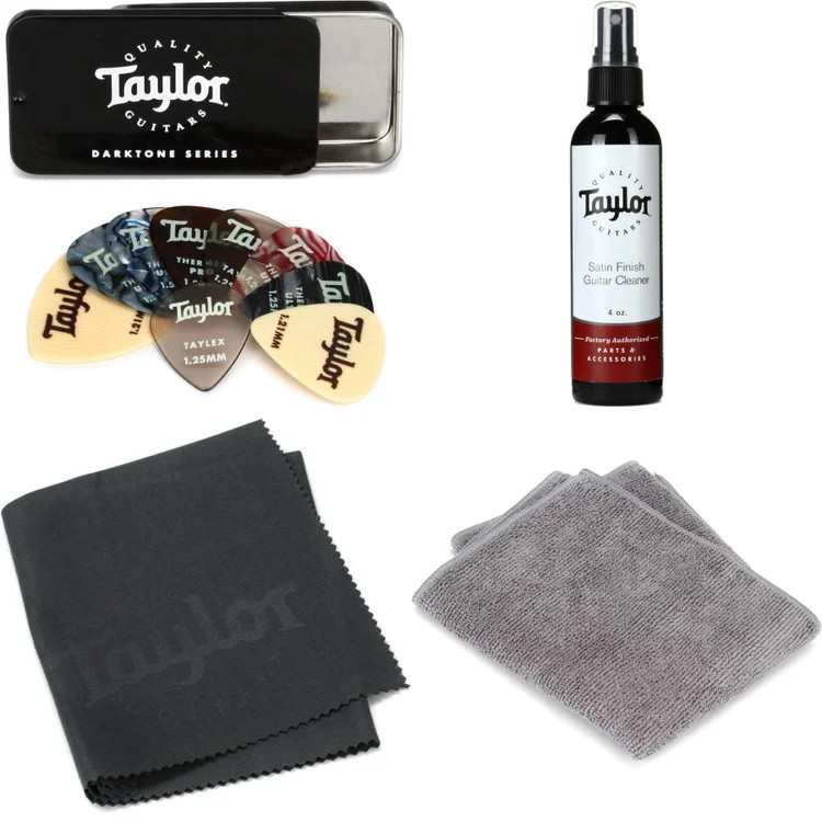 Taylor DarkTone Series Pick Tin and Satin Finish Cleaner Bundle
