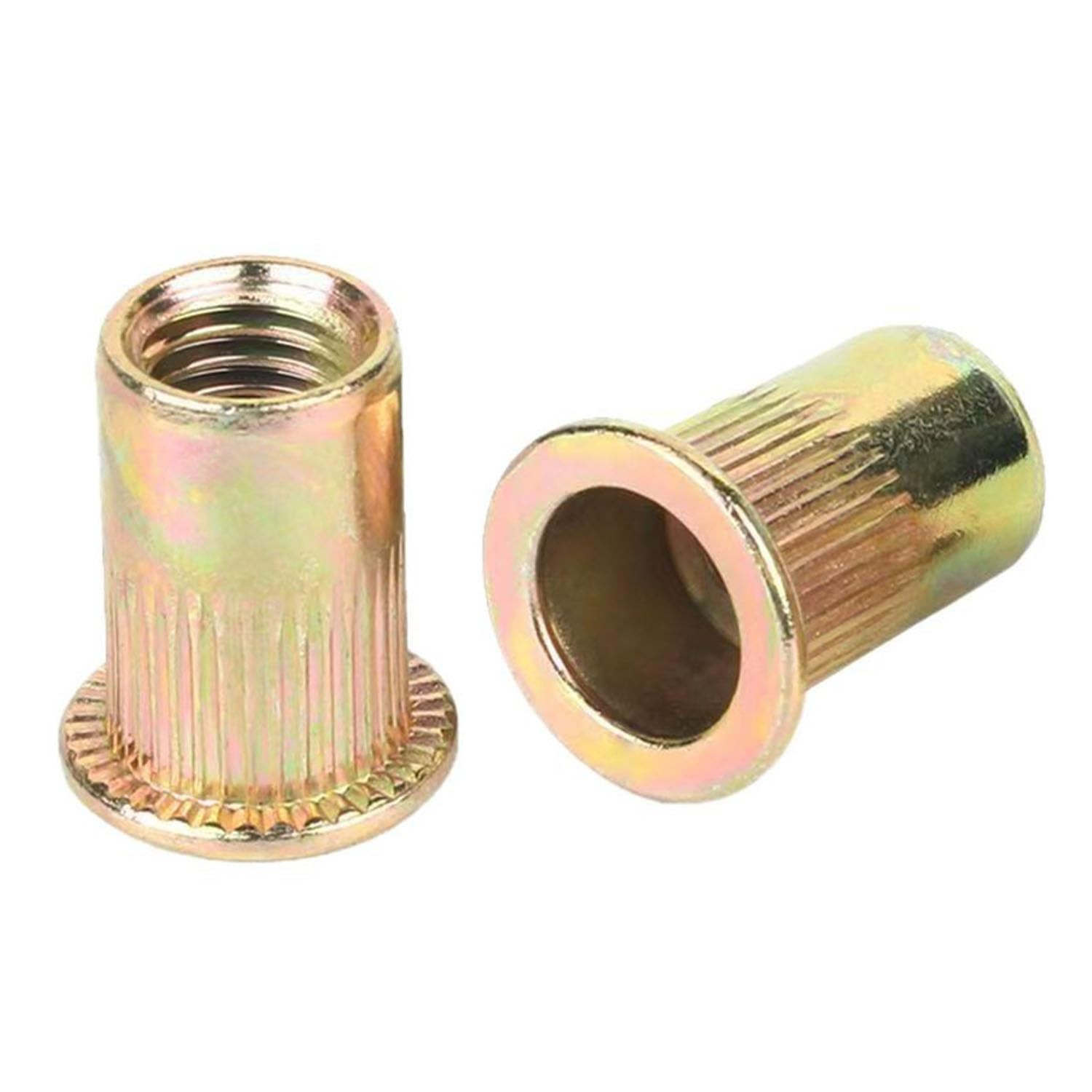 60PCS 5/16-18UNC Rivet Nuts, Carbon Steel Rivnut, Flat Head Threaded Insert