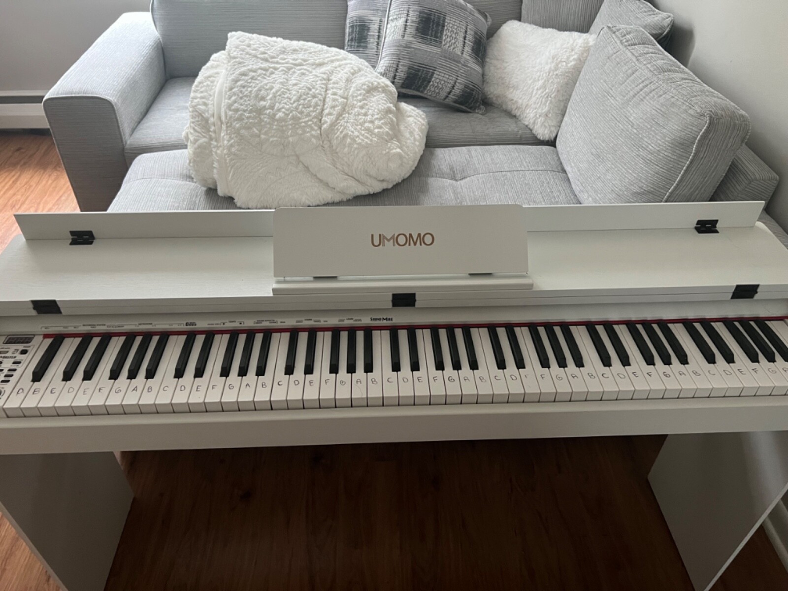 88 key digital piano weighted keys (white)