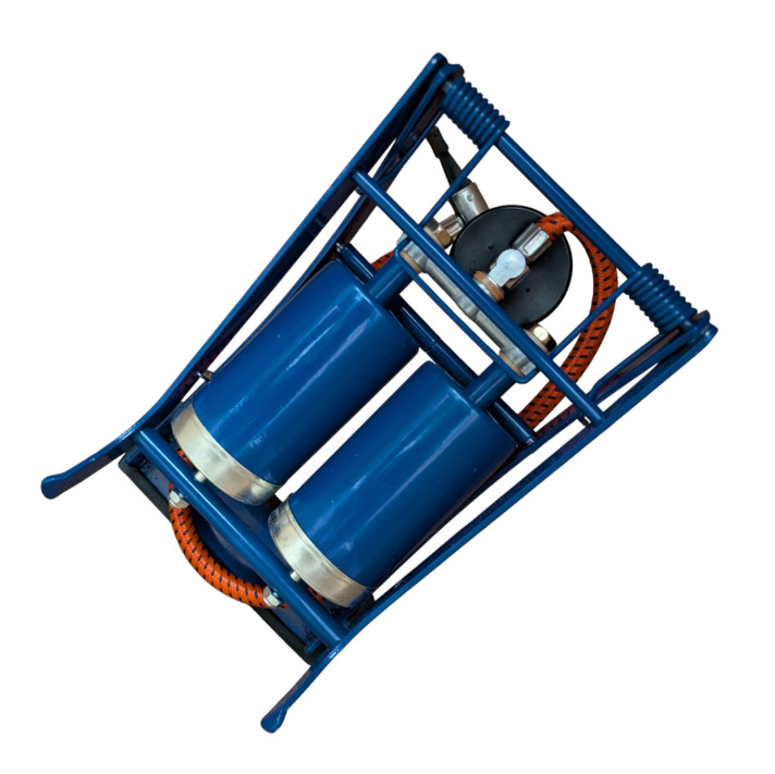 Double barrel foot pump