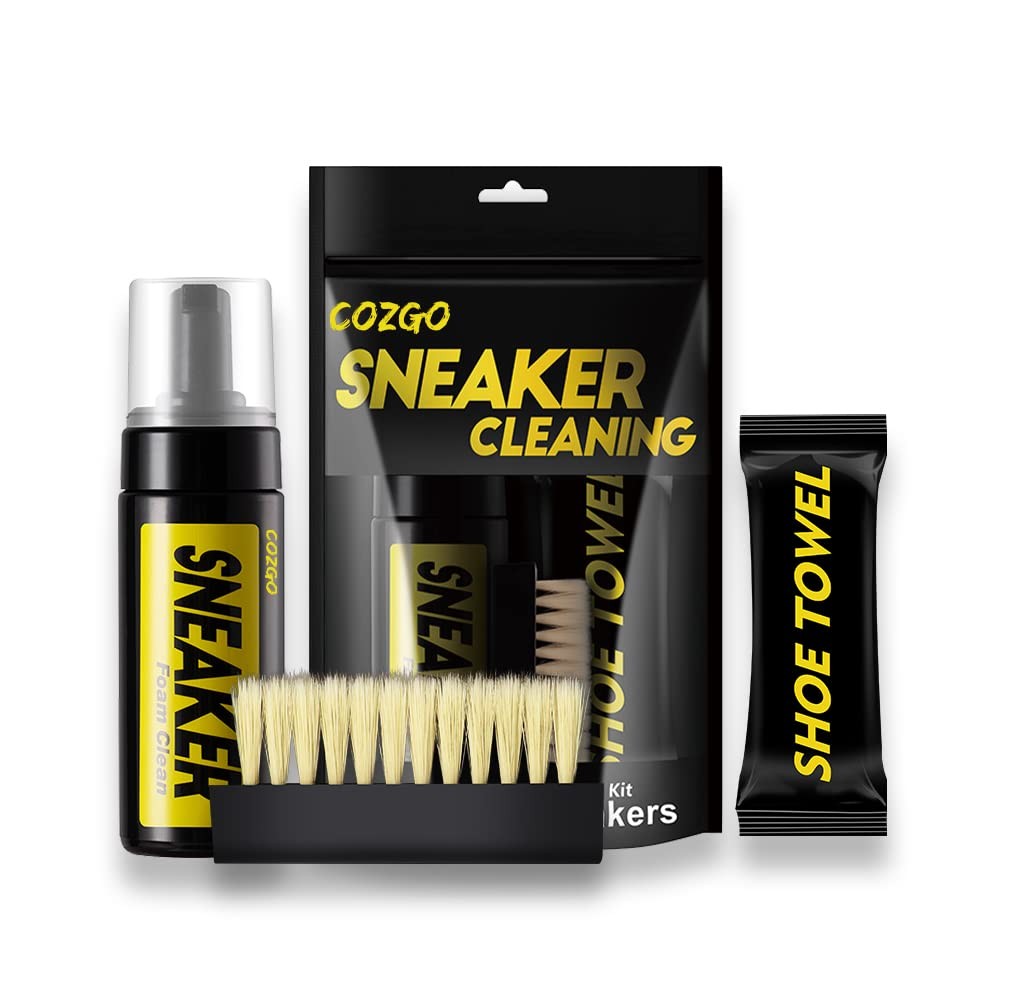 COZGO Shoe Cleaner Kit for Sneaker, WaterFree Foam Sneaker Cleaner 5.3Oz with...