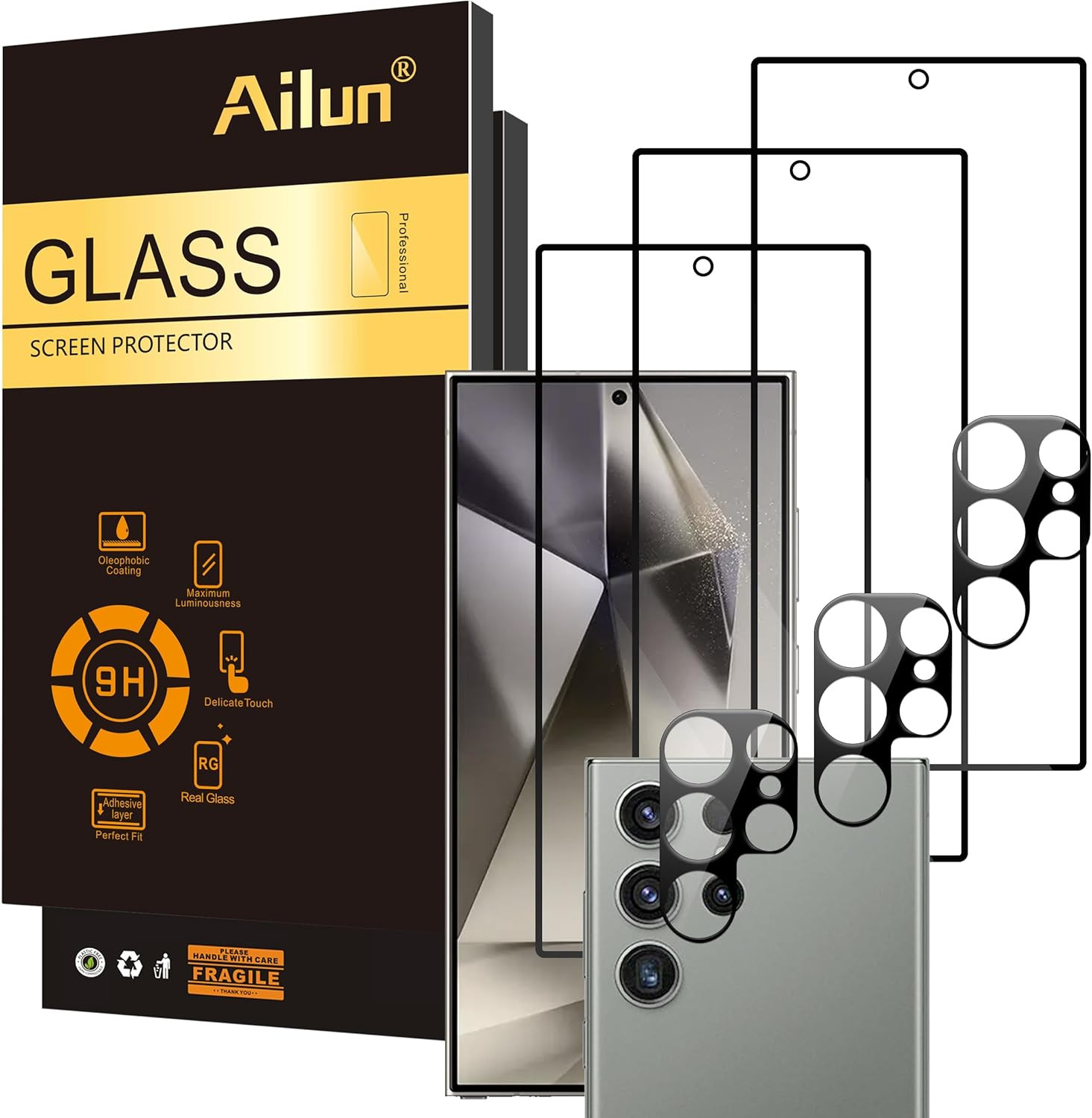 3 Protector De Pantalla Cristal Vidrio Templado Para Samsung Galaxy S24Ultra