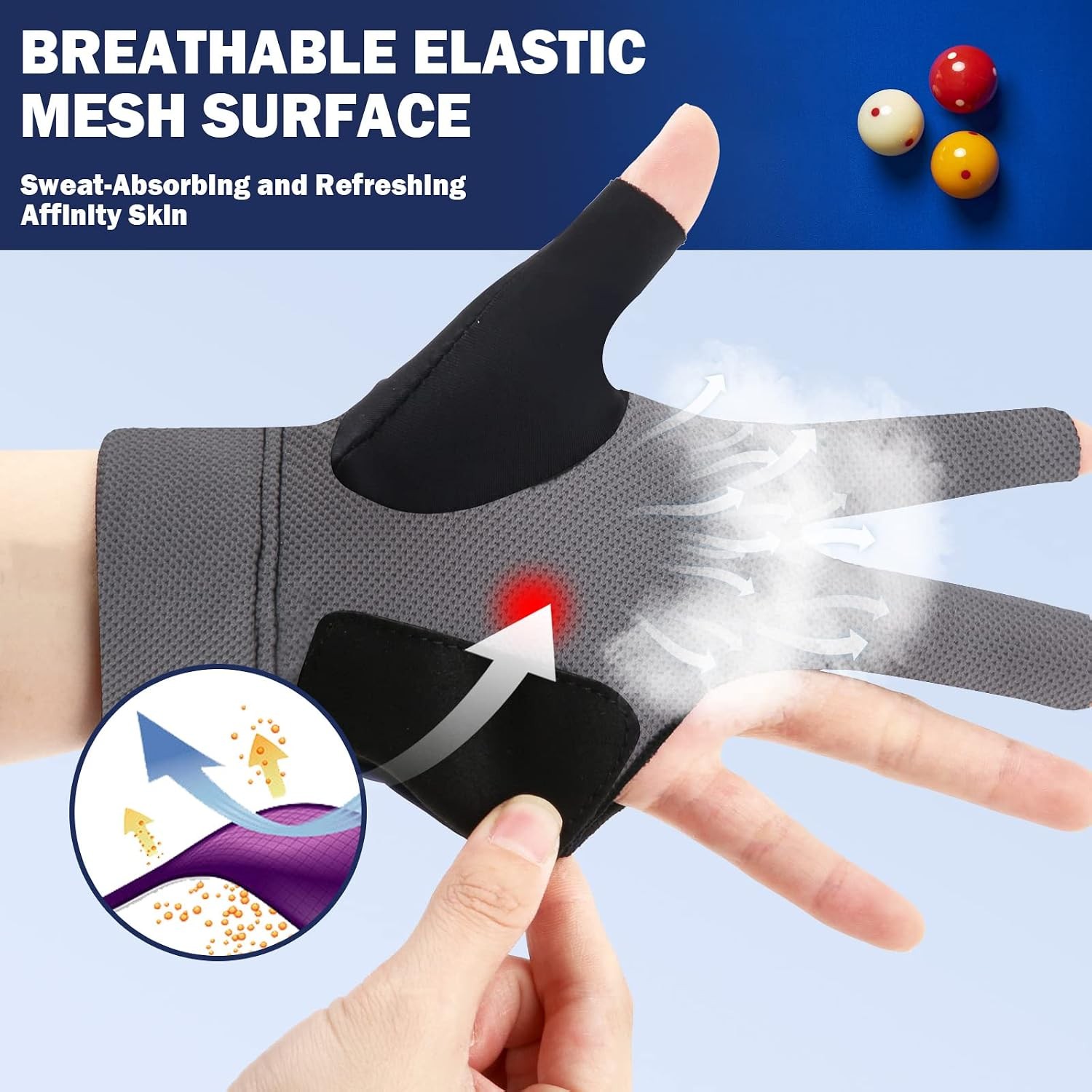 Left Hand Breathable Billiard Pool Gloves Comfortable Fit